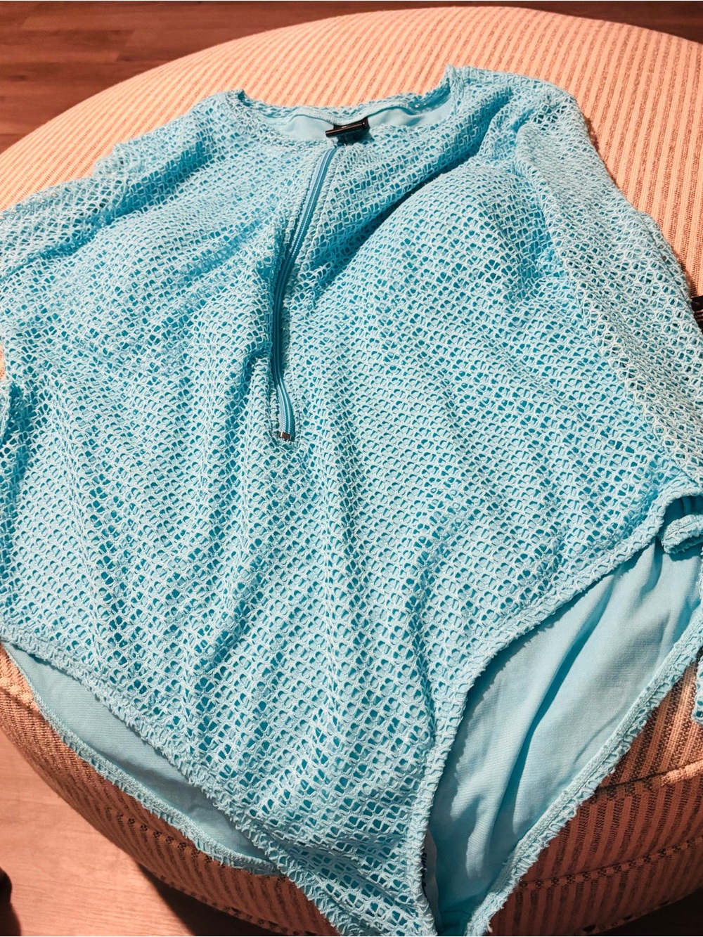 Catalina Light Aqua Crochet Swim suit